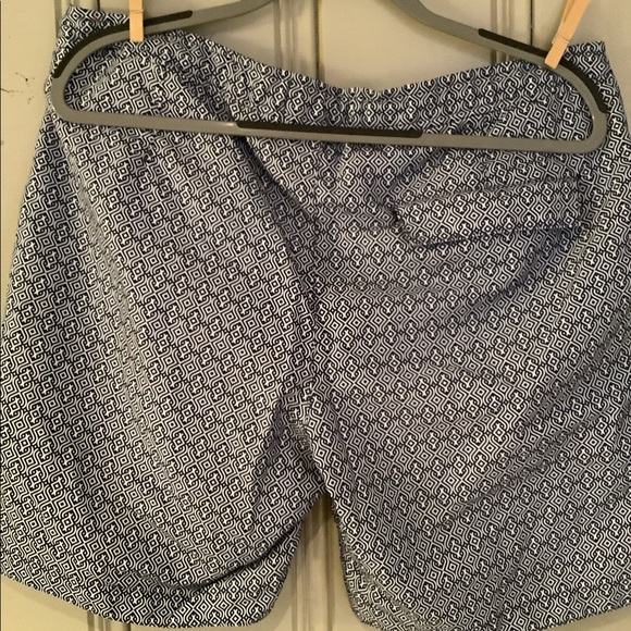 Men’s navy and white pattern swim trunks - Picture 6 of 6